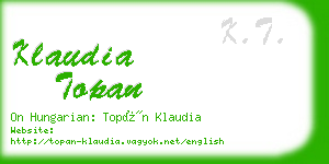 klaudia topan business card